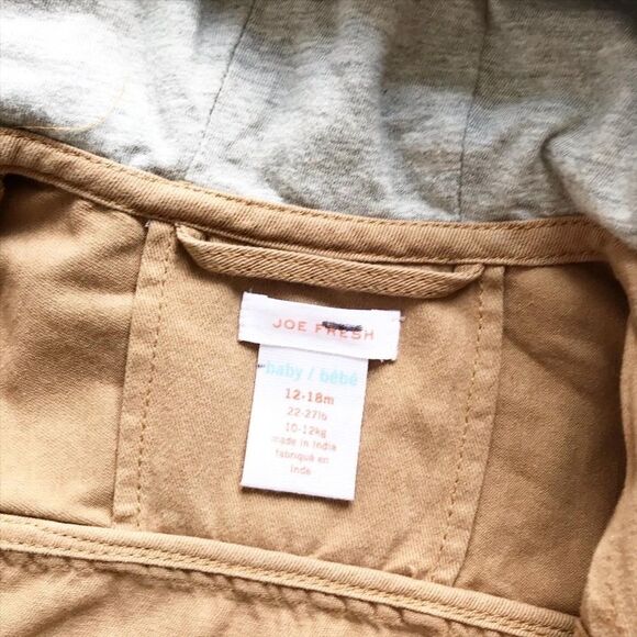 Joe Fresh tan light hooded jacket EUC 12-18 months - Picture 4 of 5
